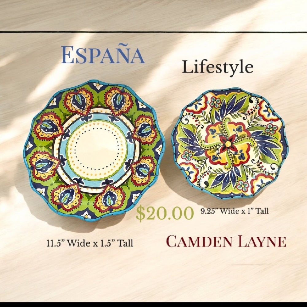 Camden Layne Multicolor Ceramic Plates